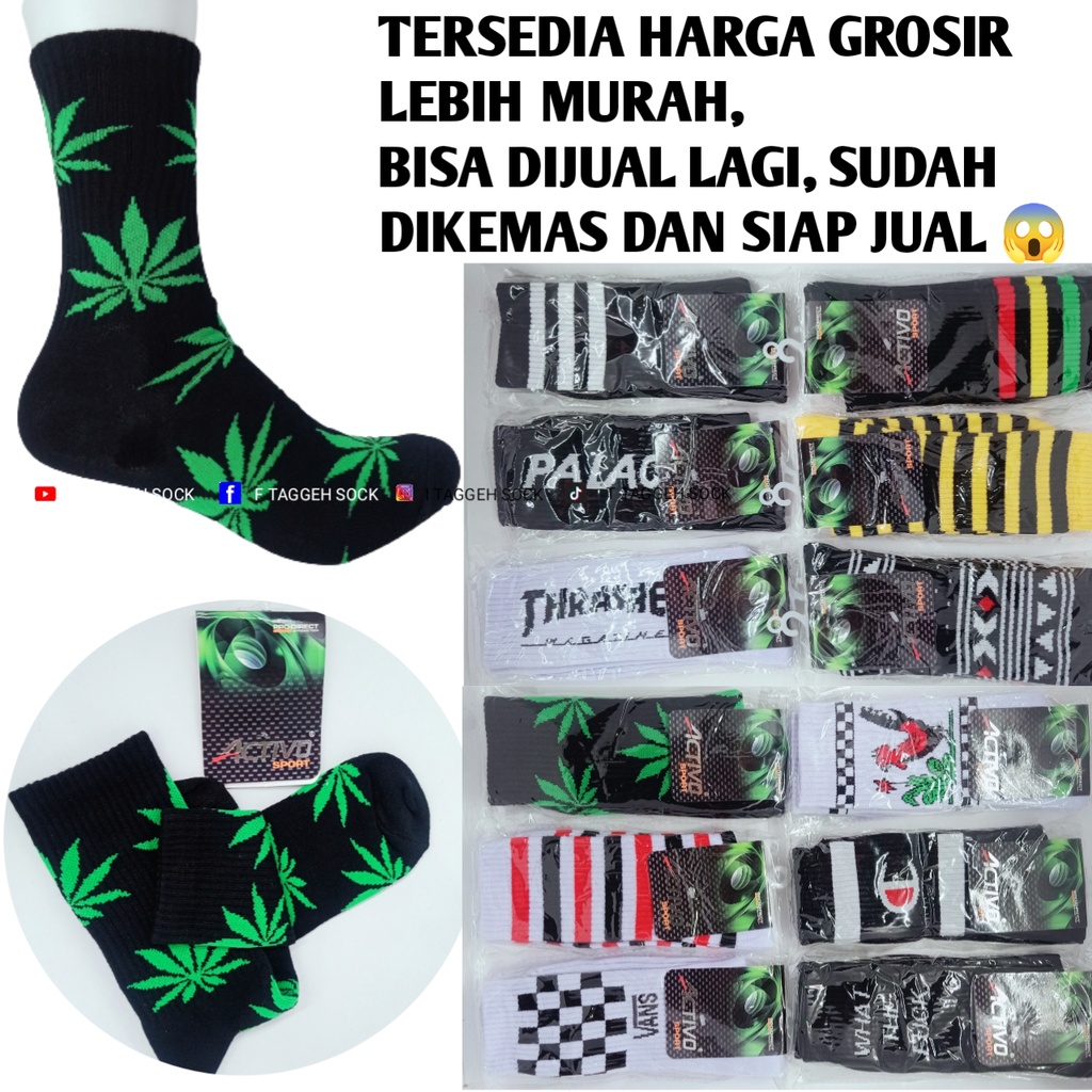 ACTIVO KAOS KAKI OURSCHOOL SEBETIS MOTIF GAMBAR DAN GARIS / KAOS KAKI PRIA DAN WANITA