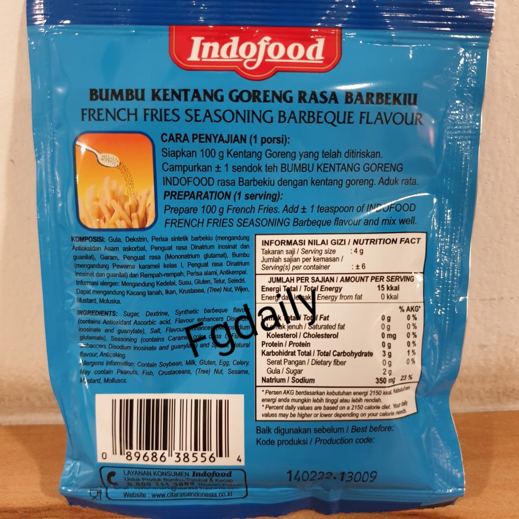 Indofood Bumbu Kentang Goreng 25gram Shopee Indonesia