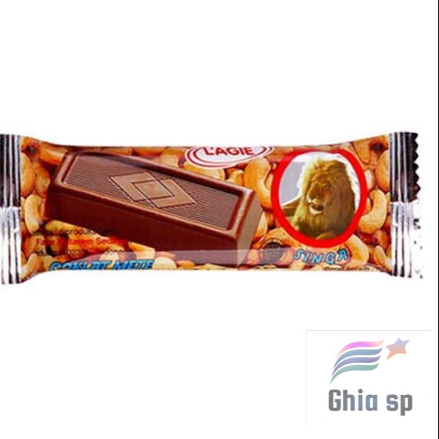 

L'agie Singa Cokelat Susu Manis Isi Kacang Mete 25 gr - Cokelat Lagie