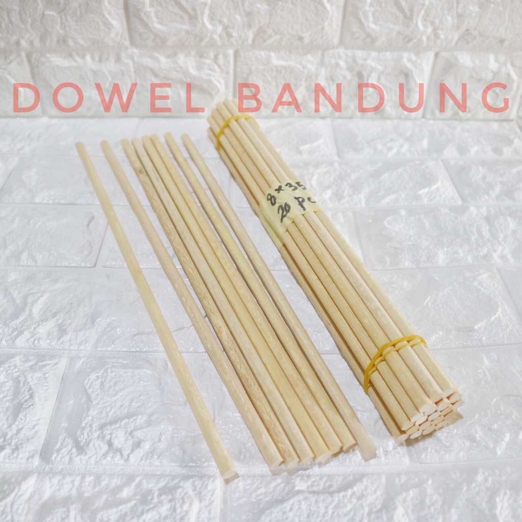 Dowel Kayu 8 mm Panjang 350 mm - Dowel Kayu Stik Bulat Diameter 8mm 35cm 8x35cm