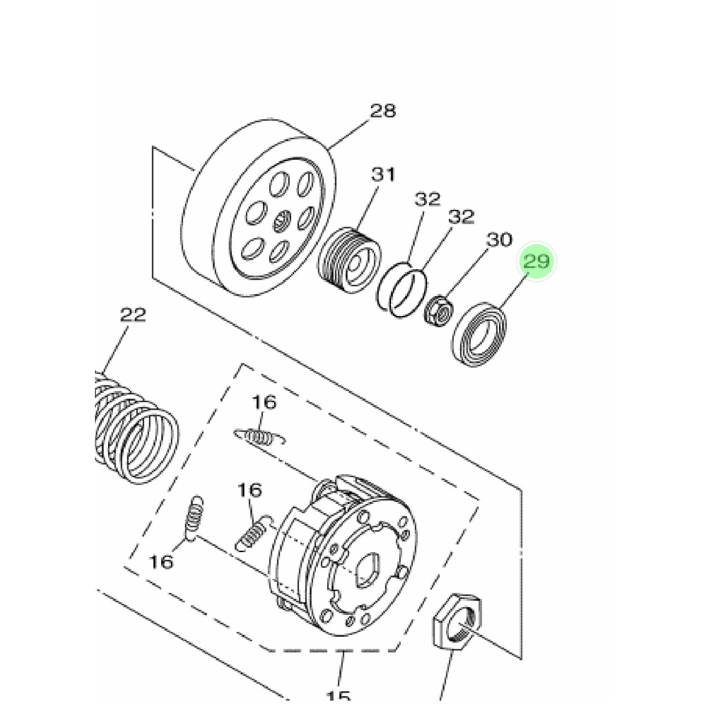 bearing laher 6032 60/32 blok bak cvt xeon karbu rc gt aerox 125 ori ygp 93306-082Y5