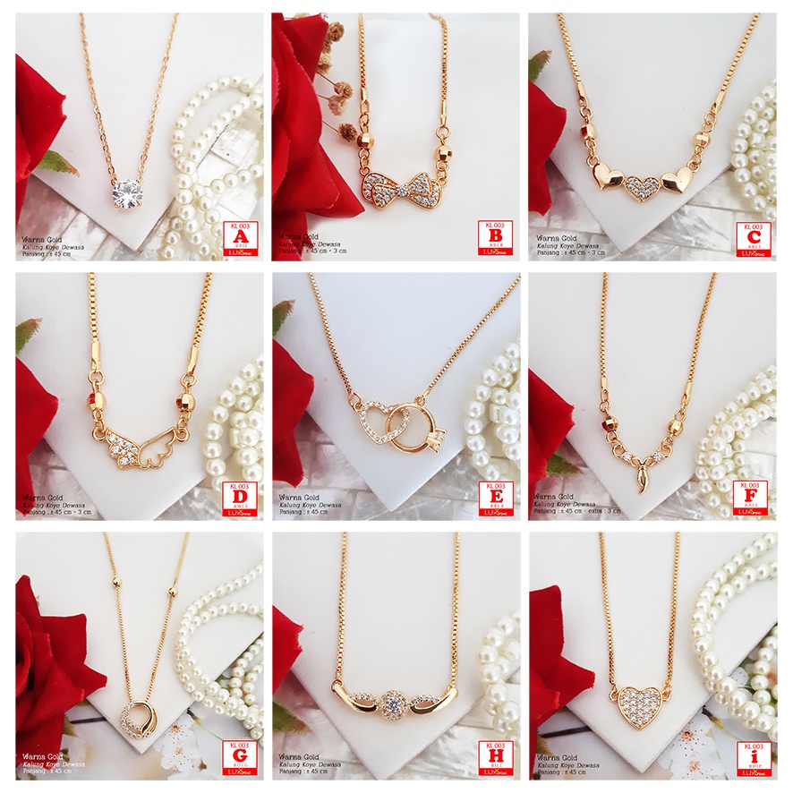 KL 003 Kalung Koye Dewasa Perhiasan Set Kalung Liontin Lapis Emas 18K Kalung Xuping Luxx Xuping