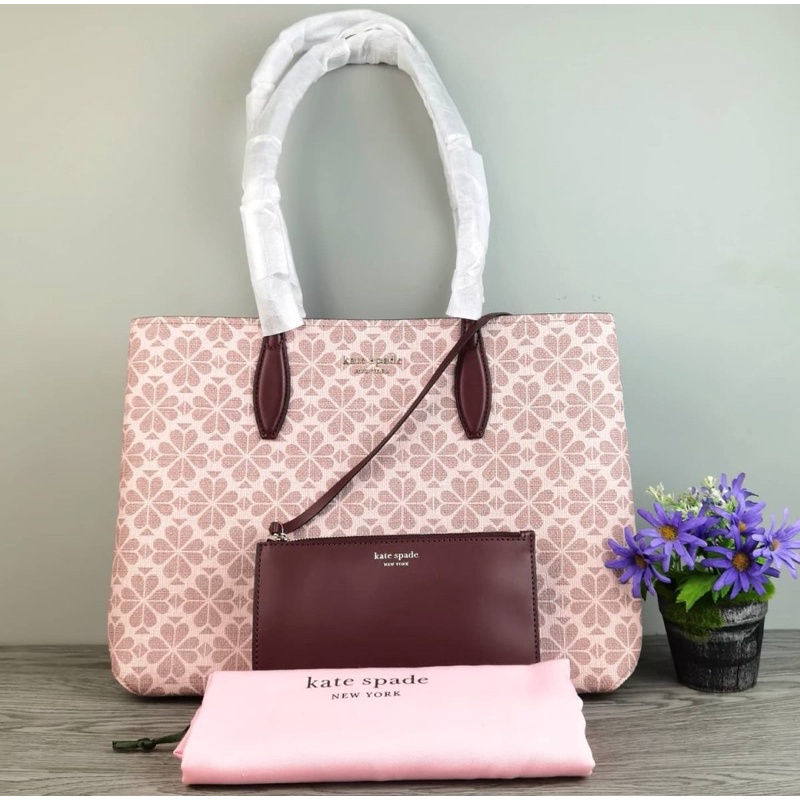 Tas KS original - Kate spade all day large tote in pink multi (with pouch)