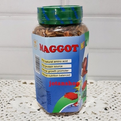 MAGGOT MIX 100GR PAKAN MAKANAN IKAN HIAS KOI LOUHAN ARWANA PREDATOR ULAT ULET UDANG KERING SUPER