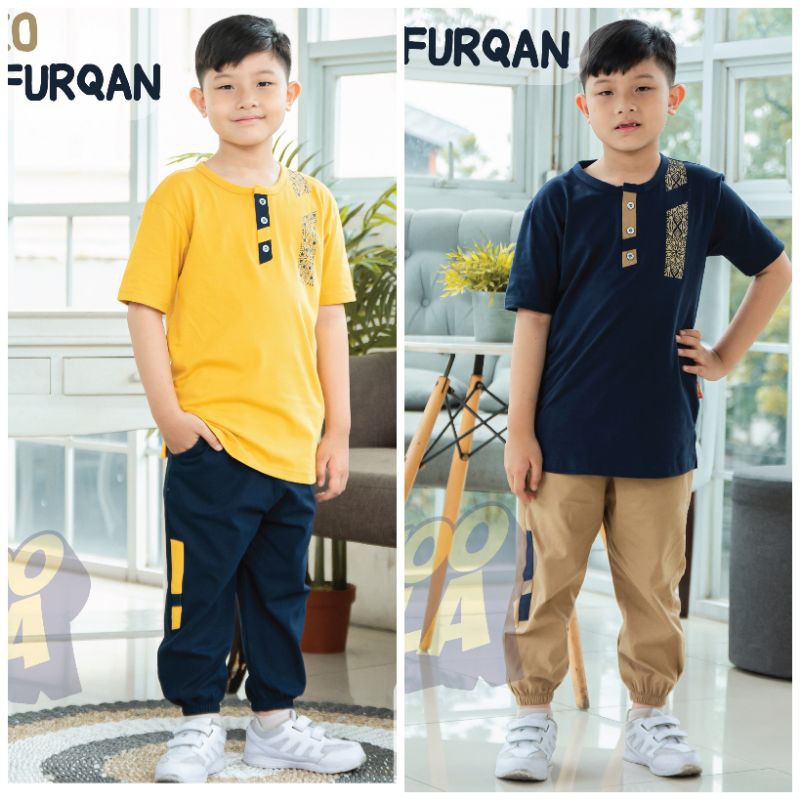 Baju Setelan Anak Laki Laki Umur 3 - 12 Tahun Koko Jogger Hooflakids Setelan Kaos Anak Laki Cowok