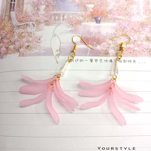 AH005 Anting Tassel simple flower | Anting Korea | Anting hooks handmade