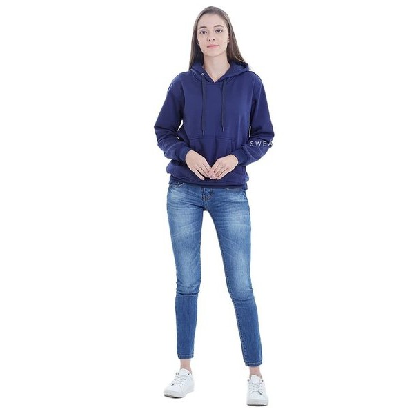 Sweater Hoodie Wanita Kiky Polos XL Ld 105-Navy