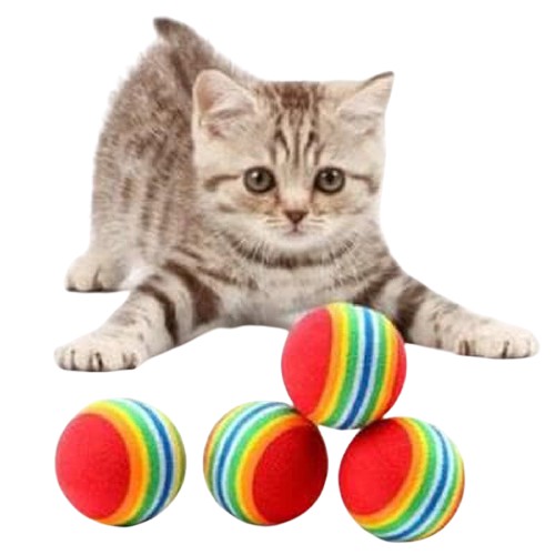 RAINBOW BALL MAINAN BOLA KUCING KITTEN ANJING DOG TOYS CAT TOYS FEFARM