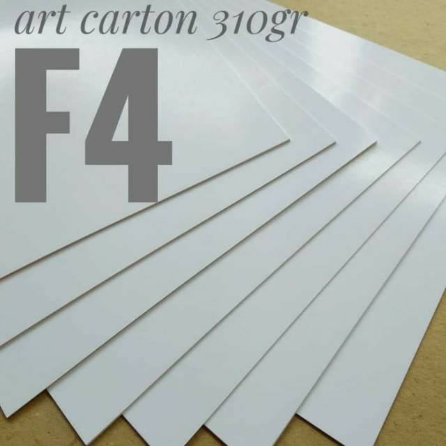 

( 50 Lembar ) Kertas Art Carton 310 Gsm / Karton Glossy Uk F4/Folio 21.5cm X 33cm