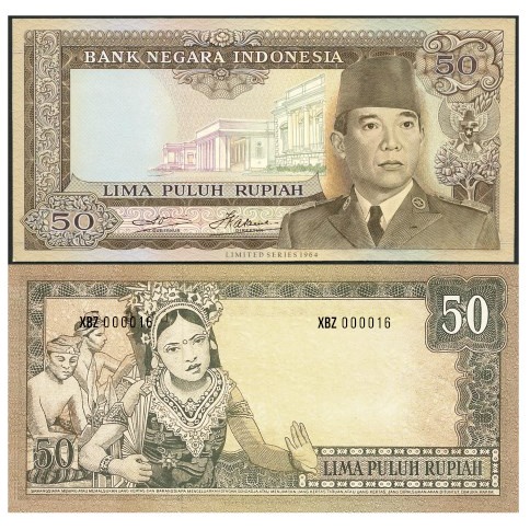 Uang Kuno Soekarno50 rupiah Limited series Tahun 1964 Repro