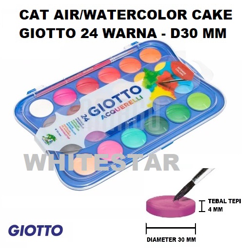 

cat air / water colour cake giotto acquerelli 24 warna - D 30 mm