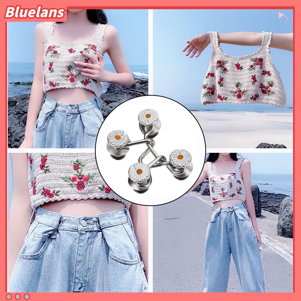 Bluelans Kancing Extender Celana Jeans Warna Polos Untuk Pria Dan Wanita