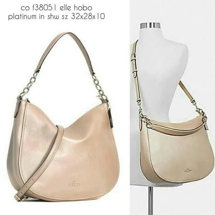 coach pebble leather elle hobo