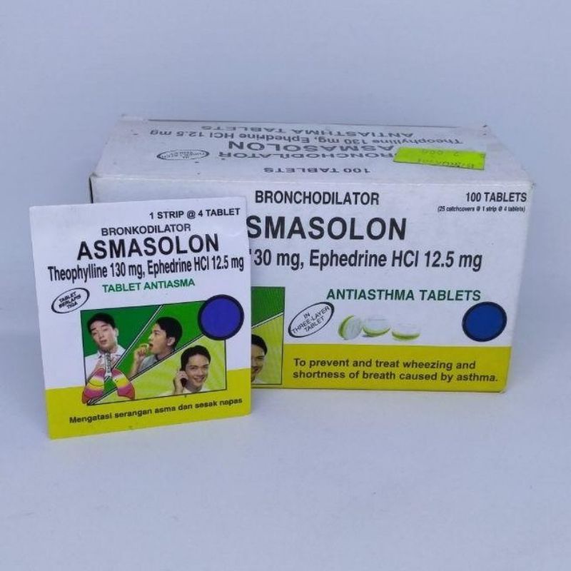 Asmasolon tablet perbox Isi 100 Tablet/ Obat Sesak Nafas Asma