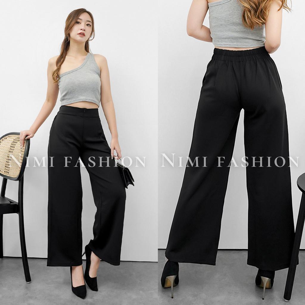 NIMI - Celana Scuba HighWaist Culottes Pants Celana Kulot Wanita