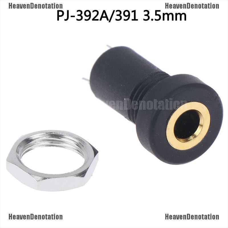 3.5MM Audio Jack Socket 3 Pole Black Stereo Solder Panel Mount Gold With Nuts