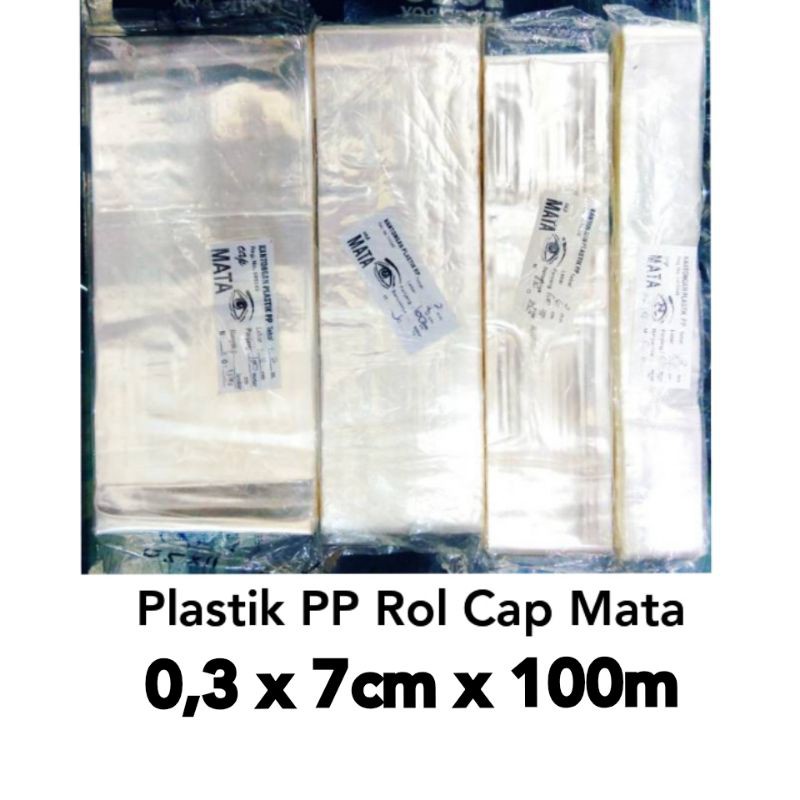 PLASTIK ROLL ROL 03X7 LEBAR 7CM CAP MATA KACANG MENTE PAYUNG STIK MAKANAN MAINAN CAMILAN JEPIT TEMPE