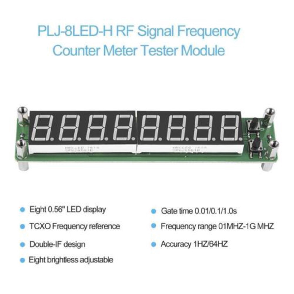 PLJ-8LED-H RF Signal Frequency Counter Cymometer Tester Module 0.1~1000MHz
