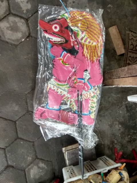 (BISA COD) KERAJINAN WAYANG KULIT BUTO RAMBUT GENI UKURAN BESAR 40x30 cm - WAYANG RAKSASA