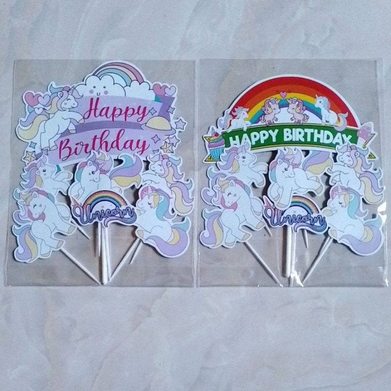 Topper ulang tahun/hiasan kue tart UNICORN
