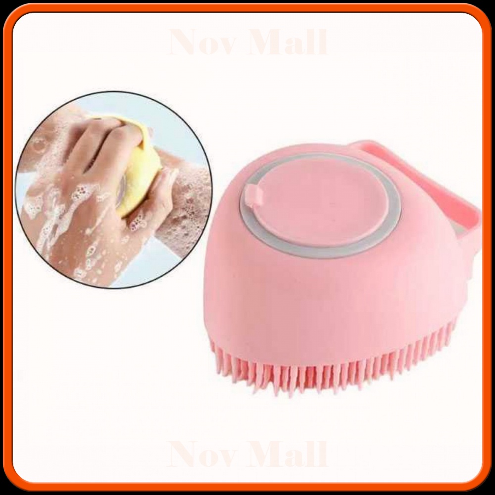 Sikat Mandi Badan Bath Brush Silicone Soap Container - BBM985