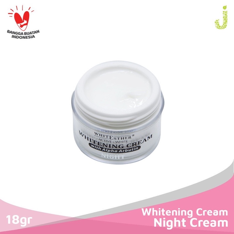 GROSIR WHITESTHER ACTIVE WHITE WHITENING NIGHT CREAM FOR ALL SKIN TIPES