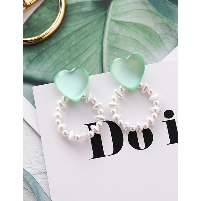 LRC Anting Tusuk Fashion 925 Silver Needle Irregular Pearl Ring Earrings F89338