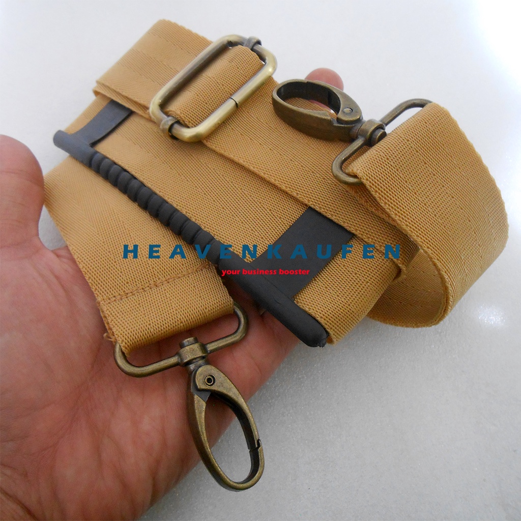 Strap Tas / Tali Selempang Tas Pria Lebar 3,8 cm Warna Khaki Kopi Susu Kait ATG Bakar