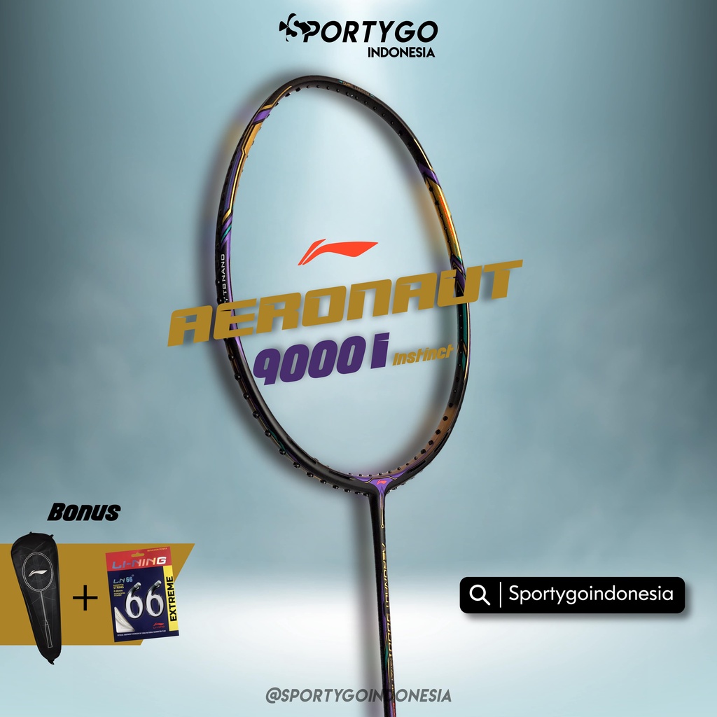 Raket Badminton LiNing Aeronaut 9000 I Instinct Original / Li-Ning 9000i