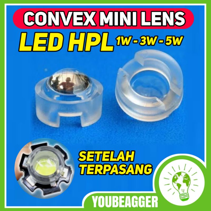 Lensa Convex mini 13mm LED HPL 1W 3W 5W