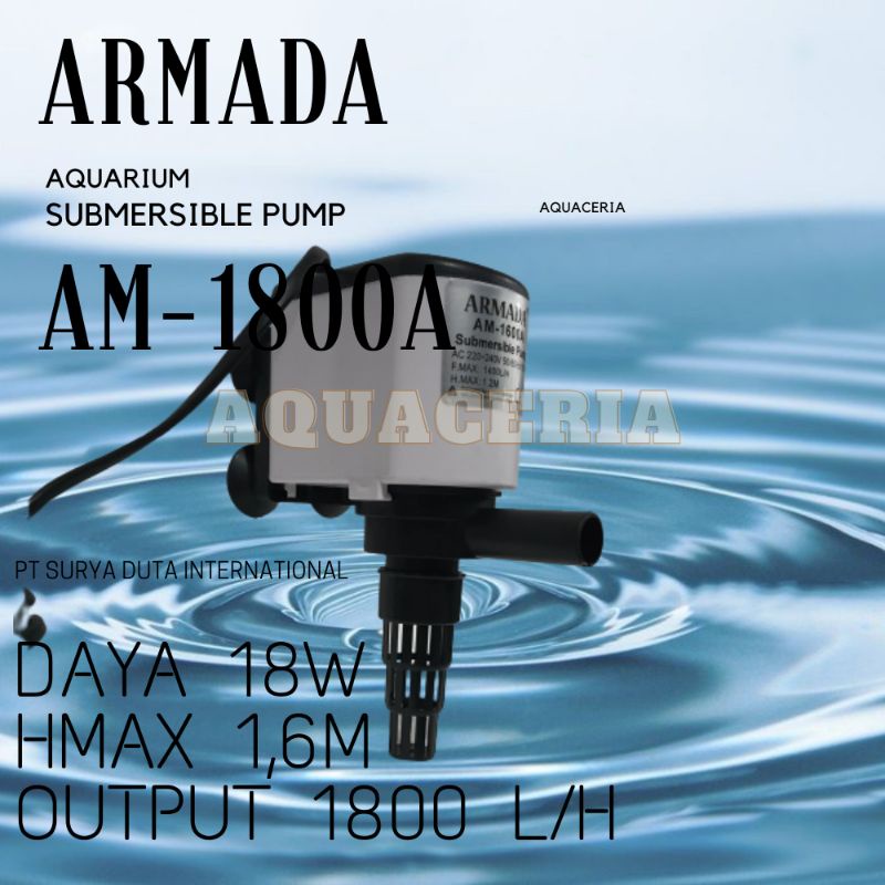 Meain Pompa Celup Aquarium ARMADA AM 1800 A Powerhead Aquarium 70 - 100Cm