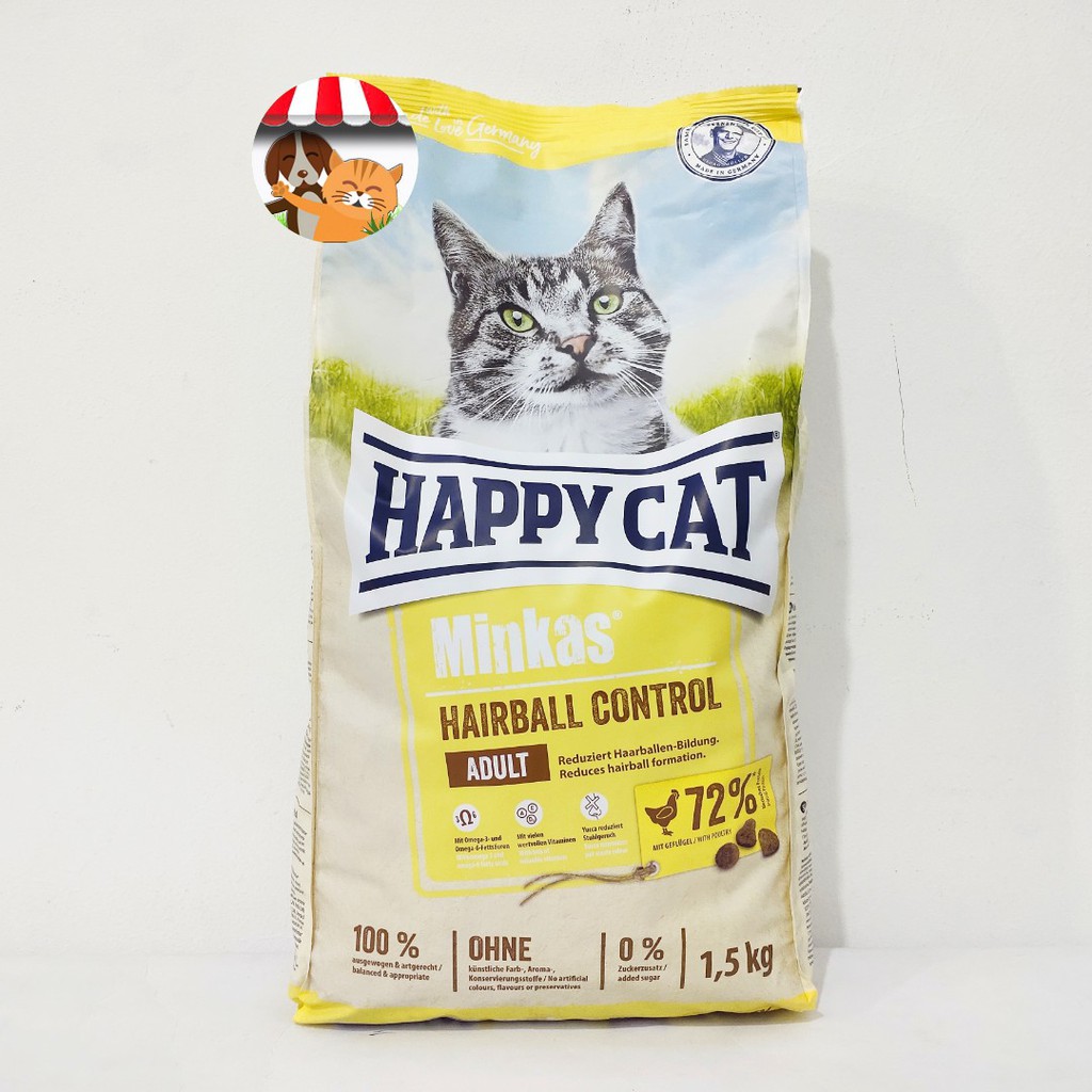 Happy Cat Minkas Hairball Control 1.5kg - Makanan Kucing