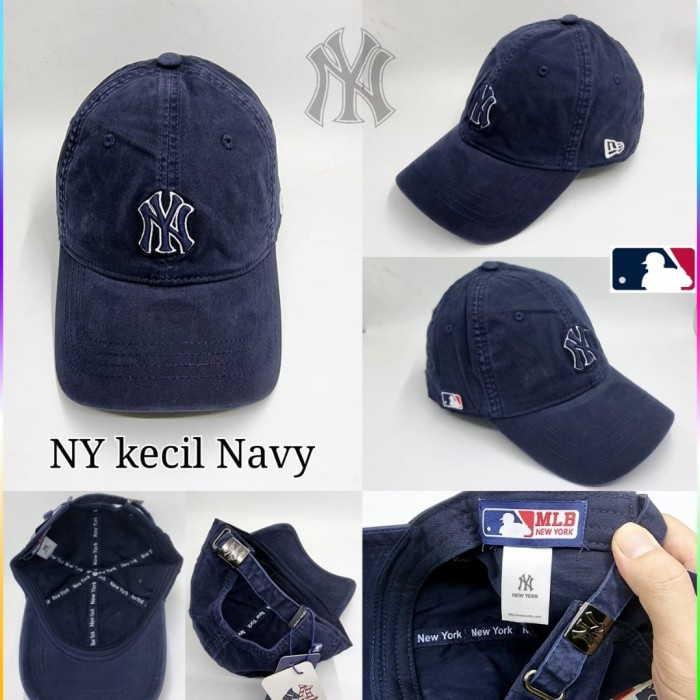 Topi Pria TOPI BASEBALL HAT LOGO NY NEW Y0RK UNISEX - TOPI PRIA WANITA PREMIUM - Navy, all size(C9D2