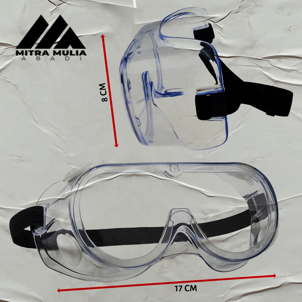 Kacamata Karet Pelindung Anti Virus l Safety Goggles Eye Shield APD