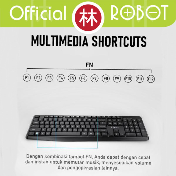 Robot KM3100 Combo Set Optical Mouse &amp; Keyboard Wireless 2.4G