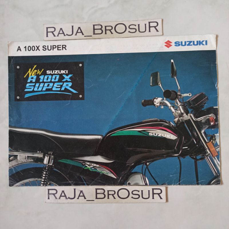 Poster brosur katalog leaflet jadul lawas Suzuki A100X Super/Suzuki A 100X Super 4speed 2Tak 2T 1994