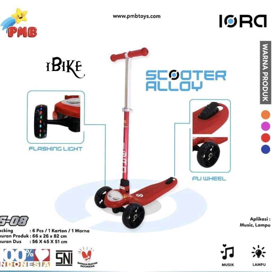 Skuter Scooter Anak Otoped 3 Roda Murah Alloy Garansi SNI PMB S-08 scooter anak dan dewasa termurah
