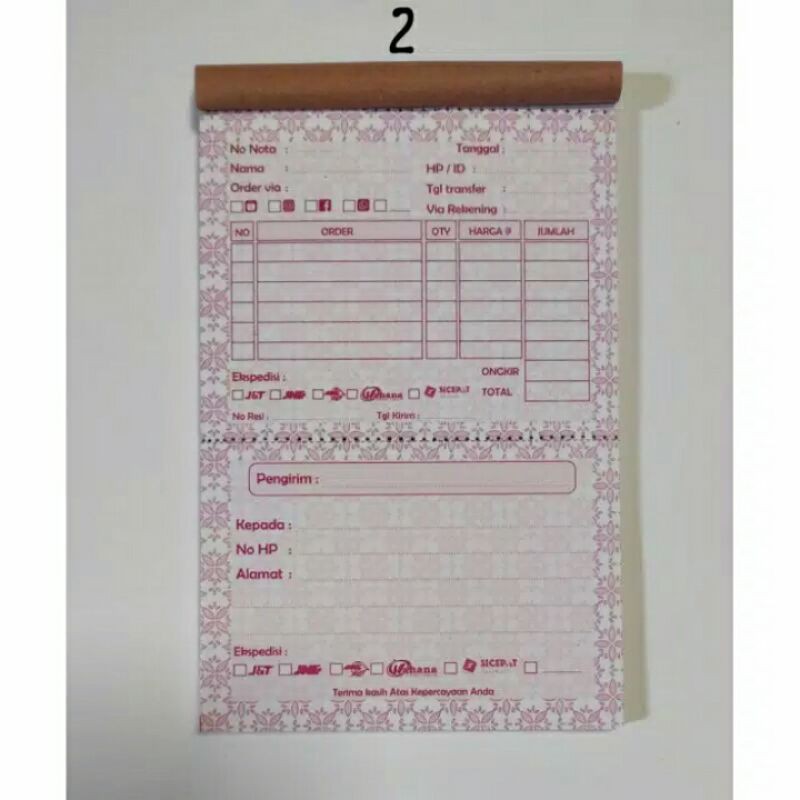 

Nota online shop 2 in 1 HVS murah