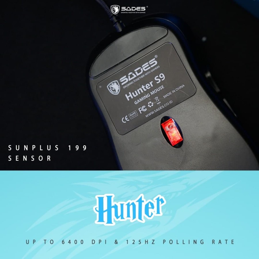 MOUSE GAMING SADES S9 HUNTER