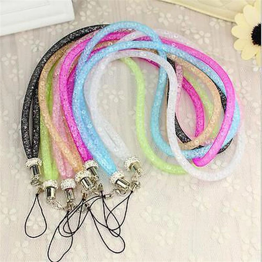 Quinton Tali Lanyard Mesh Kristal Berlian Imitasi Multi Fungsi Anti Maling Holder Handphone / Kunci