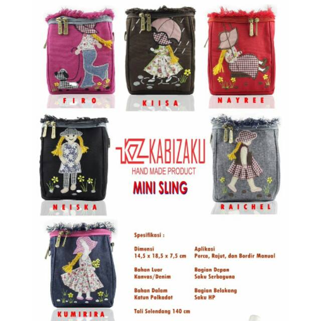 Tas Etnik Kabizaku Mini Sling New Motif Original Murah/Tas Wanita/Tas Selempang/Tas HP