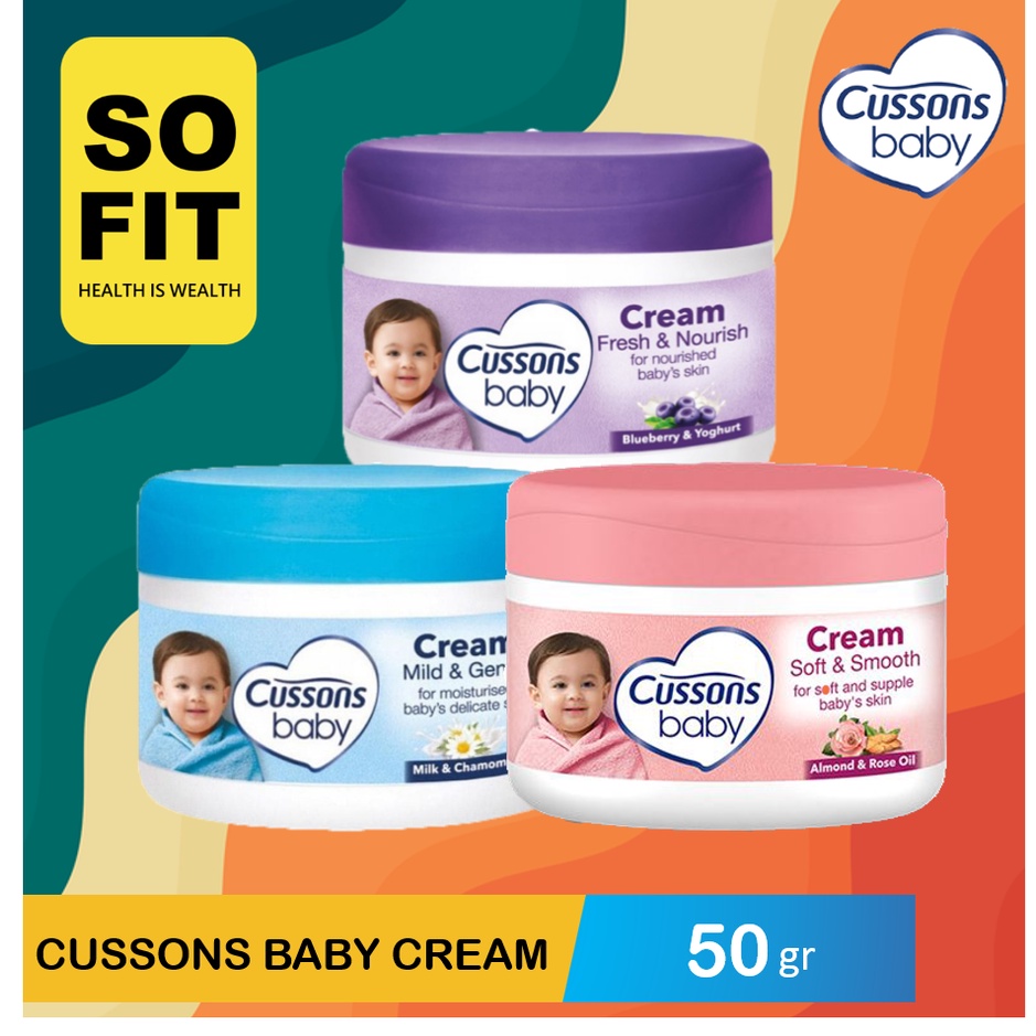 Cussons Baby Cream Series 50gr - Kulit Sehat Lembab dan Terhidrasi - Krim Wajah &amp; Badan Bayi - Sofit