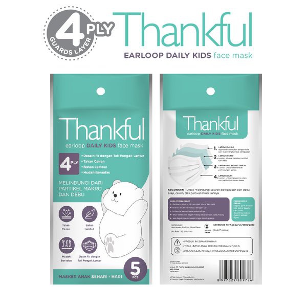 Thankful Earloop Kids Face Mask / Masker Anak