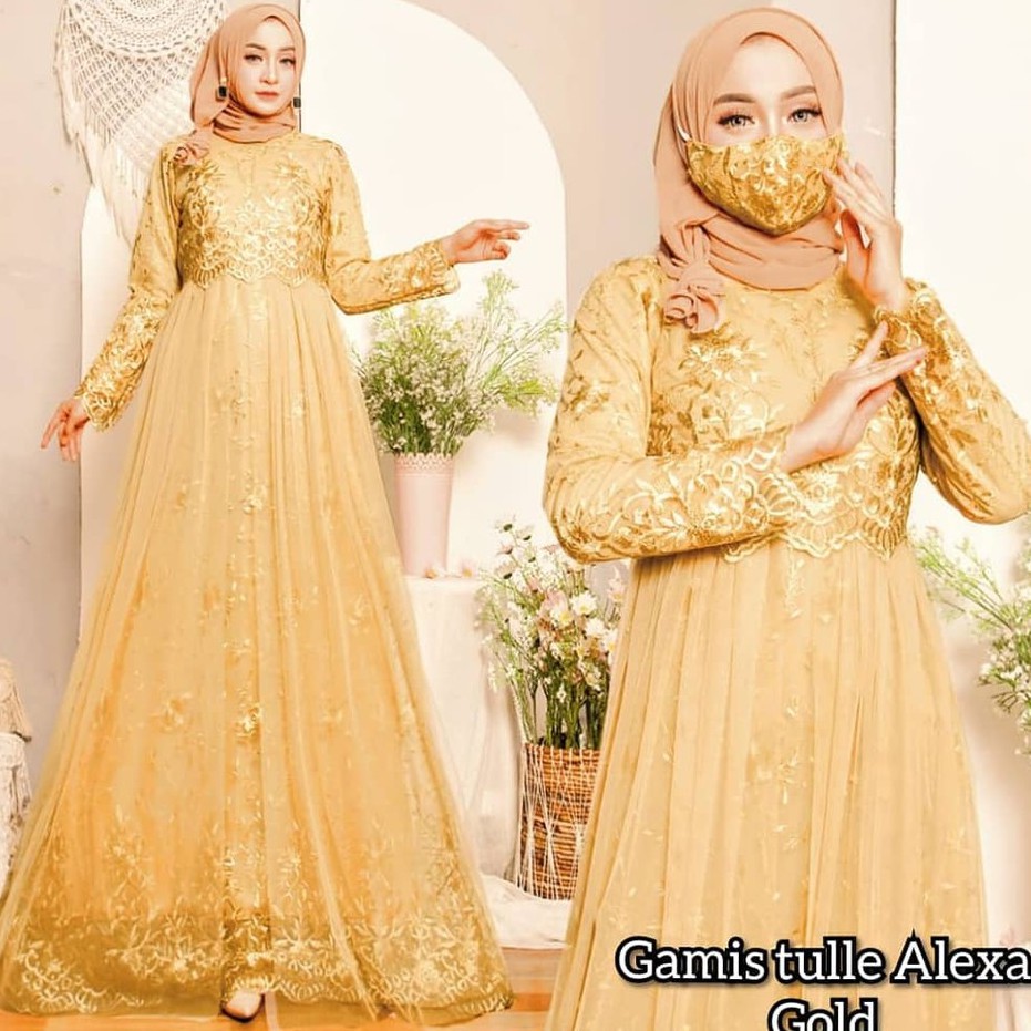 Gamis tulle ALEXA Dress Murah Gamis Tutu Tulle Alexa Gamis Pesta Gamis Mewah Gamis Brukat Gamis Wani