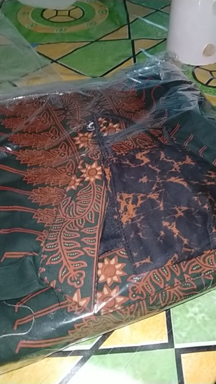 Kemeja Koko Batik Modern Hijau Lengan Pendek Dan Panjang Berfuring Asli Solo