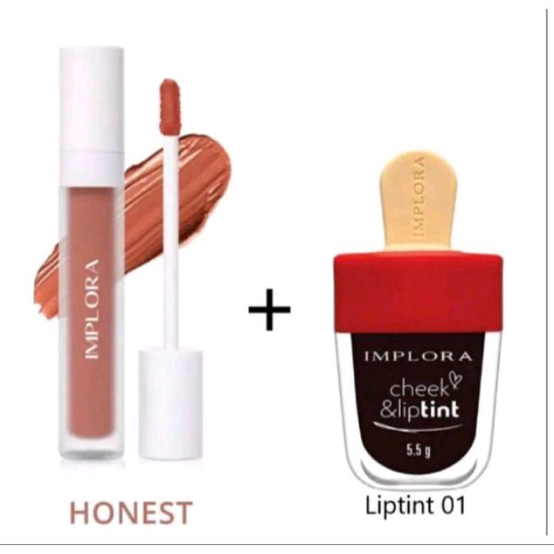 Ombre Implora Lipcream Velvet Honest + Liptint 01