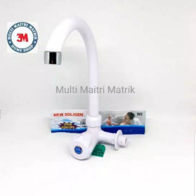 Keran kran angsa pvc New soligen W2 bulat putar / kran cuci piring New soligen asli bagus awet tahan