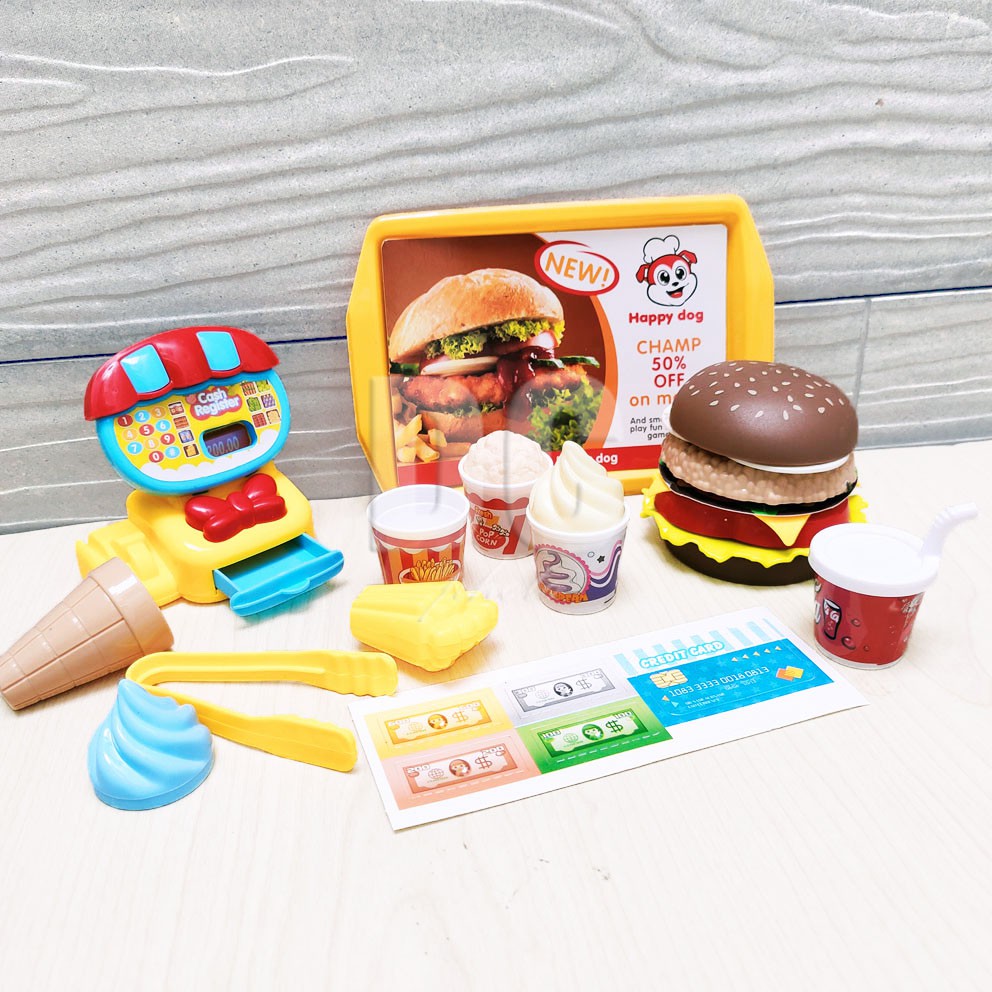 Mini Kitchen Hany Ki Burger Mainan Toko Burger Ice Cream Kasir-kasiran