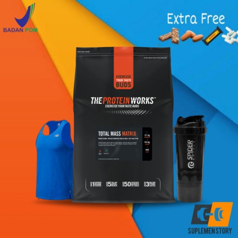 THE PROTEIN WORKS GAINER TOTAL MASS MATRIX PROTEIN 5 KG SUPLEMEN GYM