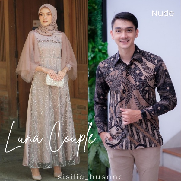 SISILIA - TERBARU BATIK COUPLE NADINE LUNA DRESS KEBAYA LAMARAN SERAGAM LEBARAN MODERN OOTD GAMIS COUPLE PESTA MEWAH | GAMIS COUPLE MURAH KEKINIAN BAJU COUPLE PASANGAN SUAMI ISTRI BAJU LEBARAN WISUDA KONDANGAN LAMARAN